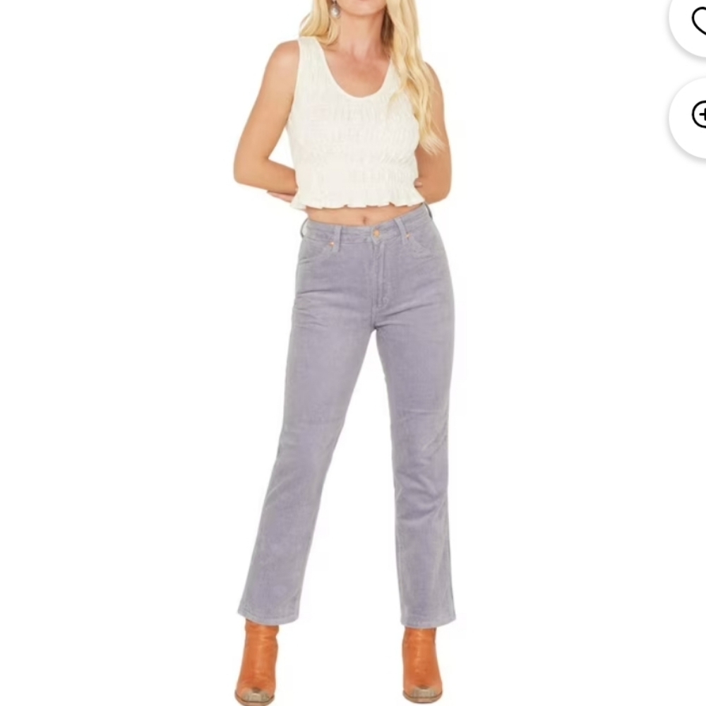 NWT Wrangler Wild WQest 603 High Rose Stright Coriroy Pants 28